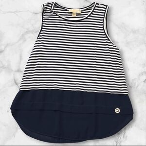 Michael Kors Striped Sleeveless Top Blouse Shirt Size Medium (M) B82
